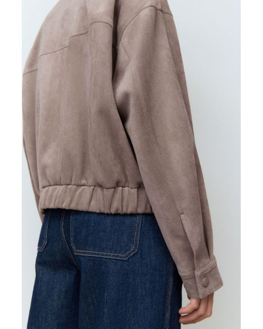 Next Brown Bomberjacke in Wildlederoptik (1-St)