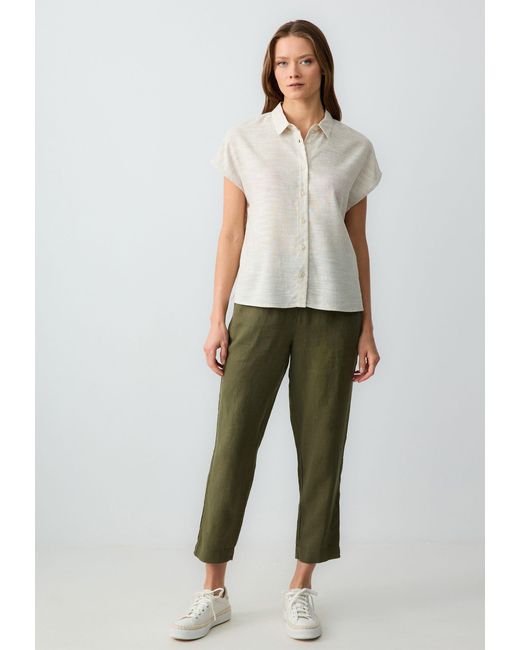 Jimmy Key White Shirtbluse Regular Fit Overhemdkraag Geweven Stoned Overhemd
