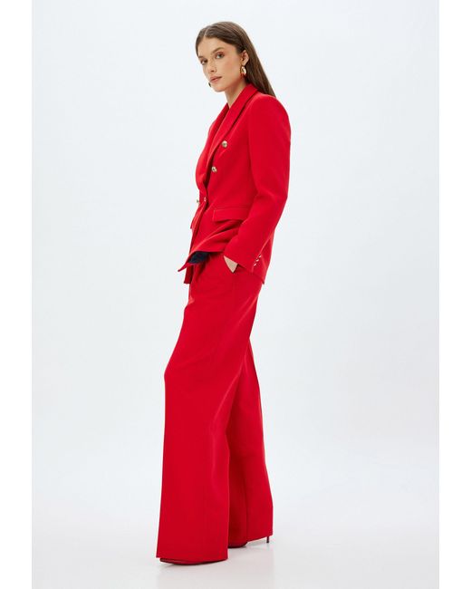 Koton Red Palazzohose Hohe Leibhöhe Wide Leg