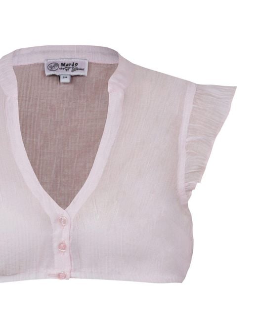 Marjo Purple Dirndlbluse 'Waldbrunn' Flügelarm, Puderrosa