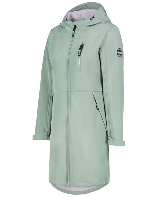 Sublevel Green Langmantel Funktionsmantel mit Kapuze und Reißverschluss-Taschen Softshell Outerwear