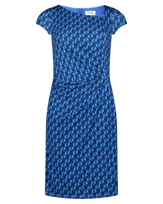 Vera Mont Blue Sommerkleid Kleid Kurz 1/2 Arm