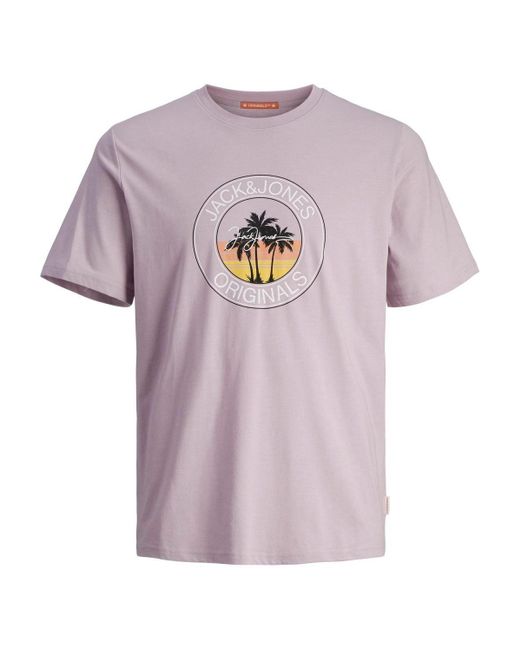 Jack & Jones T-Shirt JORCASEY TEE SS CREW NECK LN in Pink für Herren