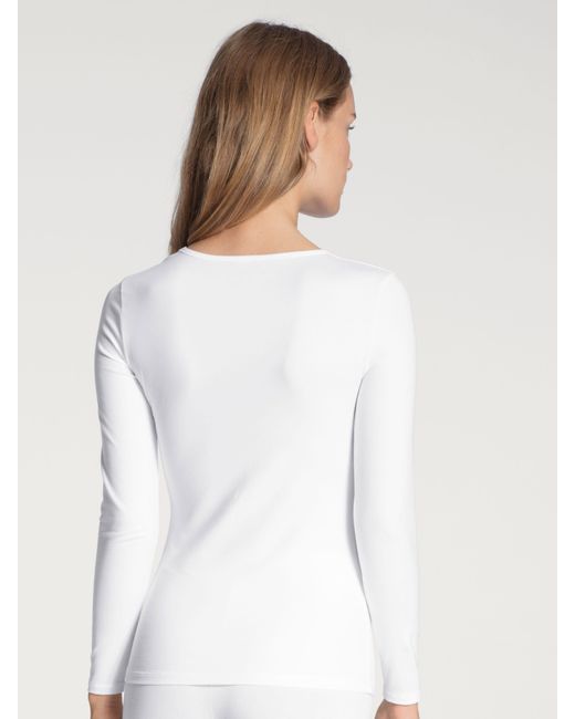 Calida Langarmshirt in White für Herren