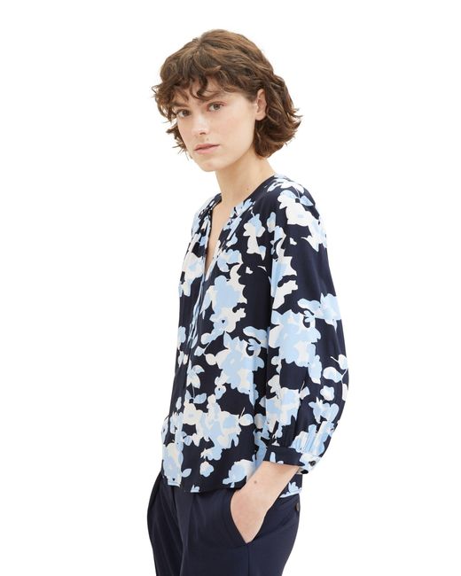Tom Tailor Blue Blusentop feminine print blouse