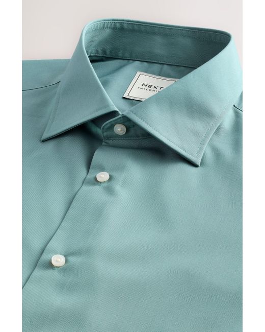 Next Langarmhemd Pflegeleichtes Slim Fit Hemd mit Haifischkragen (1-tlg) in Blue für Herren