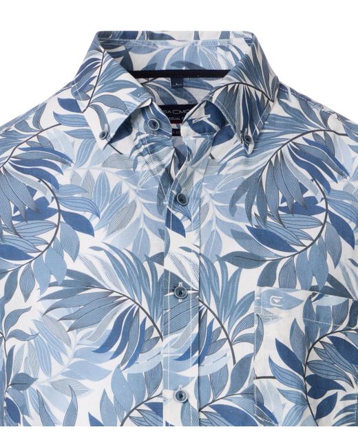 CASA MODA Leinenhemd Print in Blue für Herren