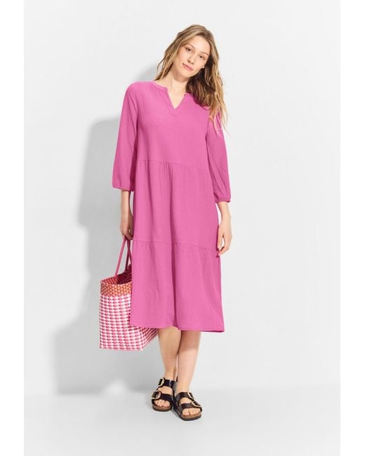 Cecil Pink Midikleid TOS Solid Structure Dress