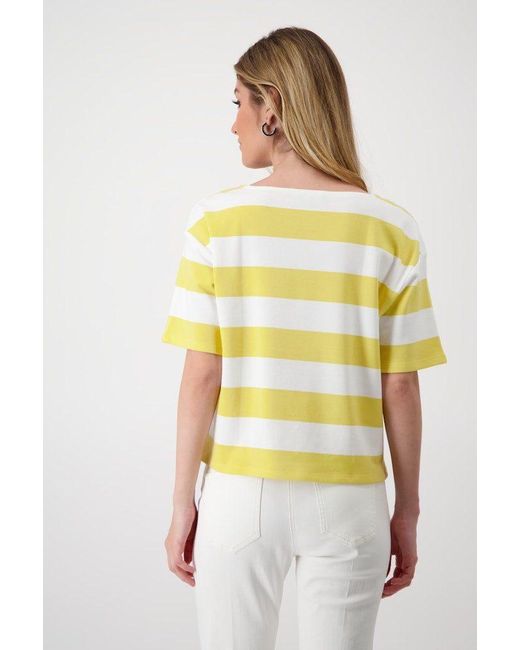 Monari Yellow Sweatshirt 408666 dry lemon ringel