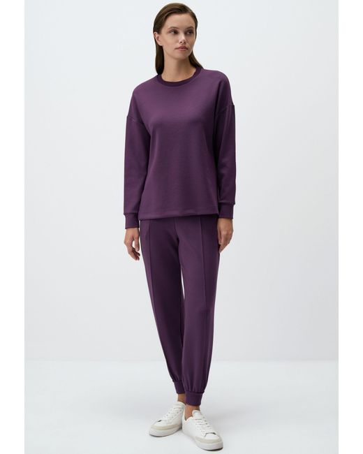 Jimmy Key Purple Rundhalsausschnitt Langärmlig Oversized Sweatshirt