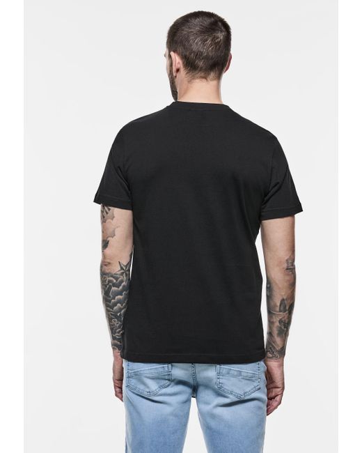 Street One Men T-Shirt aus reiner Baumwolle in Black für Herren