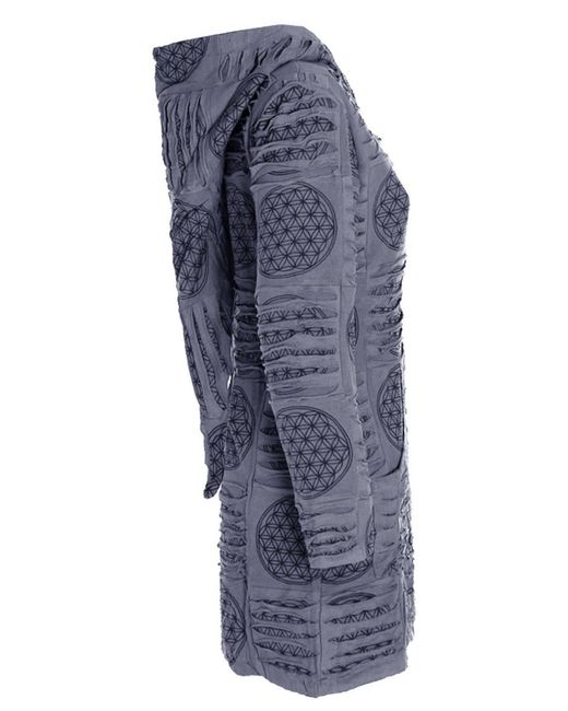 Vishes Blue Kurzmantel lange warme Jacke Hippiemantel Zipfel Kapuzenmantel Ethno, Goa Style