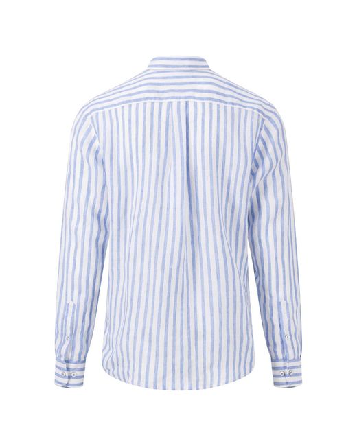Fynch-Hatton Leinenhemd Pure Linen Stripes in Blue für Herren