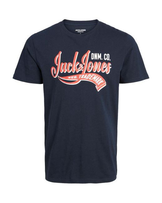 Jack & Jones & Print- XXL T-Shirt von Jack&Jones in groß Größen, navy in Blue für Herren