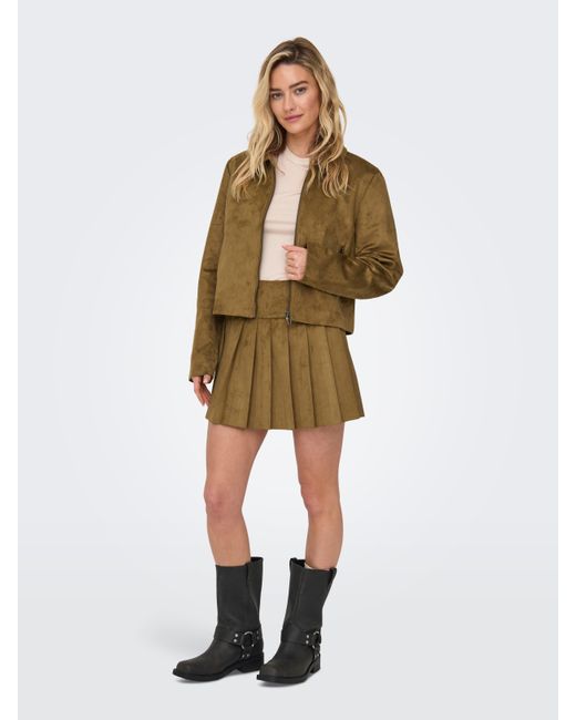 ONLY Natural Kurzjacke ONLTULIP FAUX SUEDE ZIP JACKET OTW