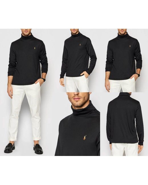 Ralph Lauren Strickpullover POLO TURTLENECK Sweater Rollkragen-shirt Pullover Pulli in Black für Herren