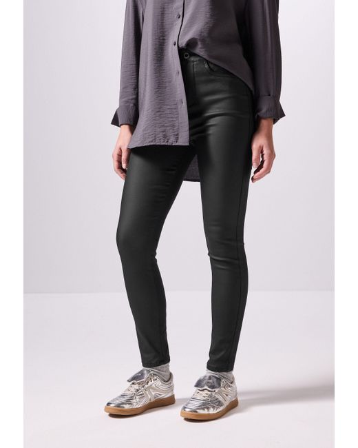STREET ONE STUDIO Black Lederimitathose High Waist