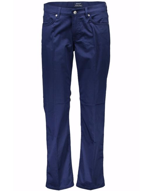 Gant Blue Pocket-Hose Blaue hose mit 5 Taschen, Knopf & Reißverschluss
