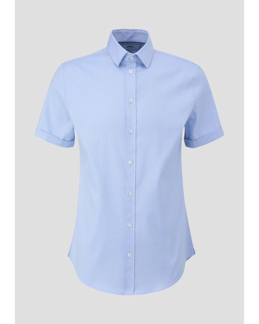 S.oliver Kurzarmhemd aus Baumwollstretch in Blue für Herren