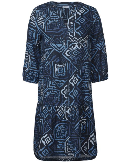 Cecil Blue Tunikakleid mit grafischem Muster