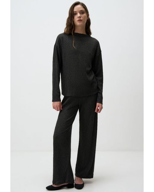 Jimmy Key Black Strickhose Anthrazit Bequem Strick Hosen