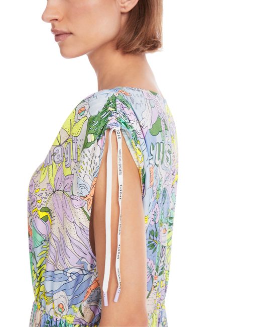 Marc Cain Blue Sommerkleid "Sky Colours" Premium mode Gemustertes Kleid "Rethink Together