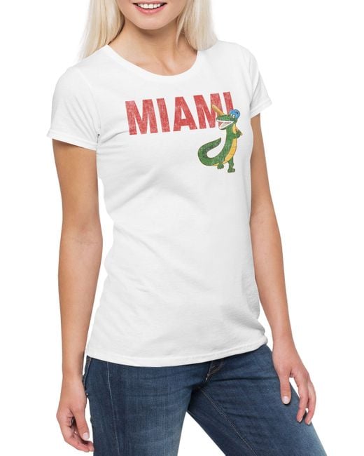 Urban Backwoods White Print- Miami Gators T-Shirt Back To The 80s Zurück In die Future
