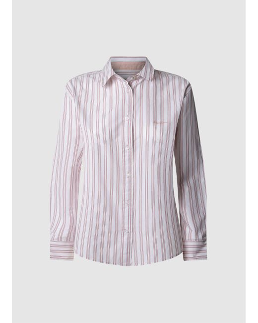 Pepe Jeans Pink Hemdbluse CLEVER mit Logostickerei