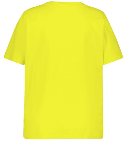Samoon Yellow Kurzarmshirt V-Shirt aus Bio-Baumwolle