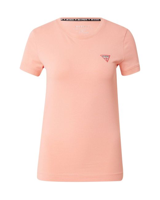 Guess Pink T-Shirt (1-tlg) Plain/ohne Details