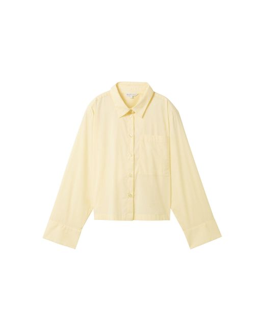 Tom Tailor White Blusentop boxy shirt with pocket