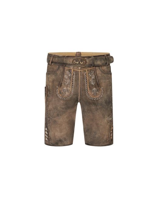 Wiesnkönig Trachtenlederhose Lederhose Max in Brown für Herren