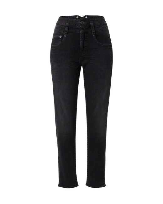 Herrlicher Black Straight-Jeans Pitch HI (1-tlg) Plain/ohne Details
