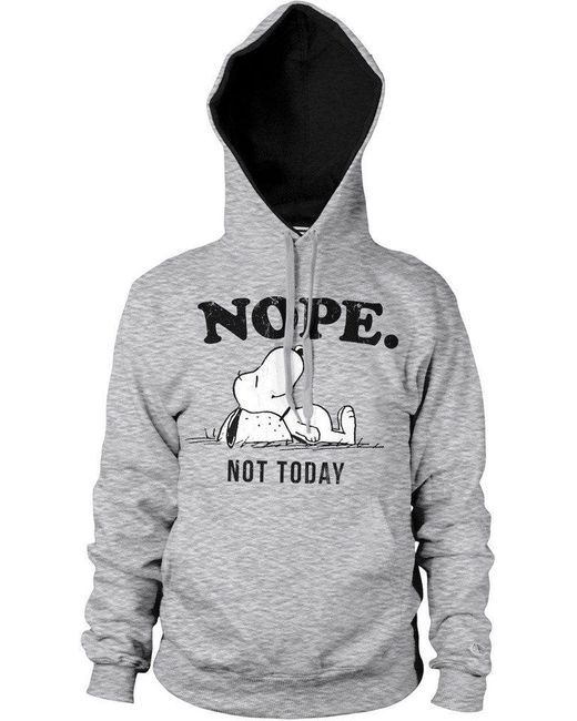 PEANUTS Worldwide LLC Nope Not Today Hoodie in Gray für Herren