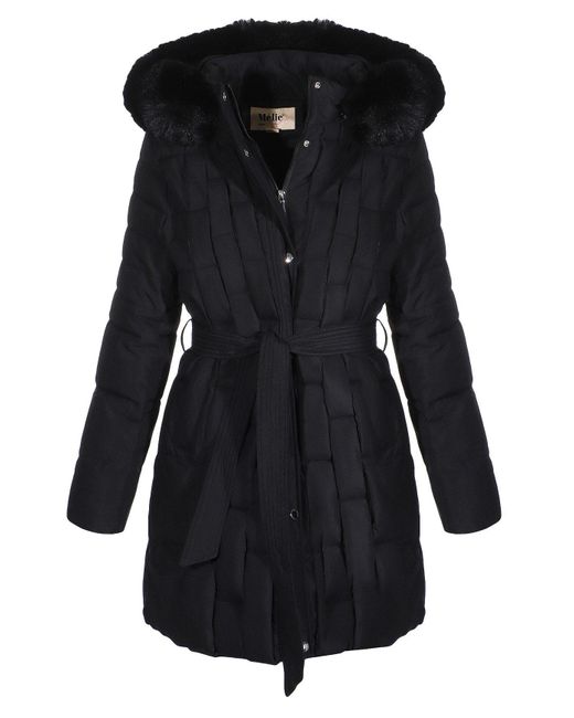 Aurela Damenmode Black Aurela mode Kurzmantel Steppmantel gefütterter mantel in großen Größen erhältlich