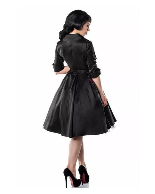 atixo Black A-Linien- 50er Jahre Pin Up Rockabilly Retro Kleid Vintage Retrokleid
