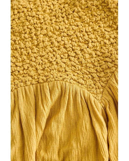 Next Yellow Jerseykleid Minikleid aus strukturiertem Jersey, dünne Träger (1-tlg)