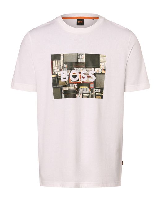 Boss T-Shirt Teeheavyboss in White für Herren