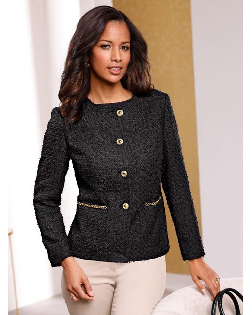 WITT Black Blusenblazer Bouclé-Blazer