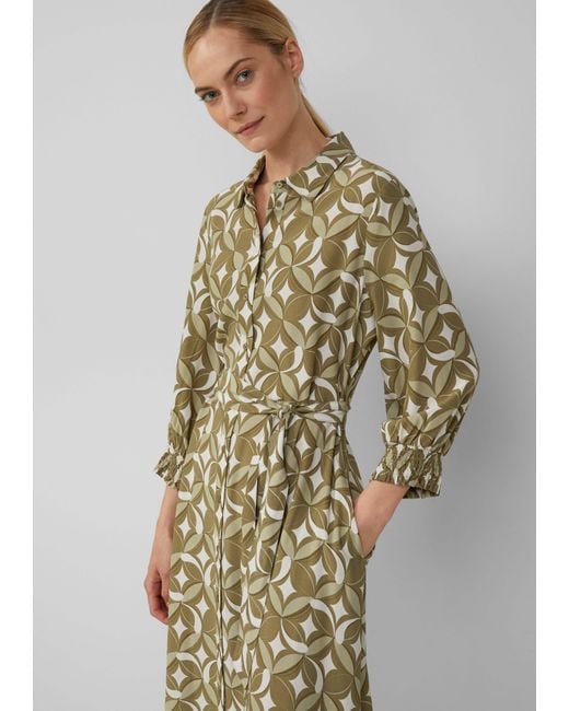 S.oliver Multicolor Maxikleid Langes Viskosekleid mit All-over-Print und Bindegürtel