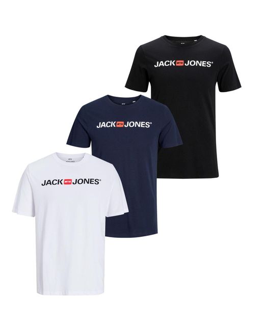 Jack & Jones T-Shirt Basic auch in Übergrößen bis 8XL in Blue für Herren
