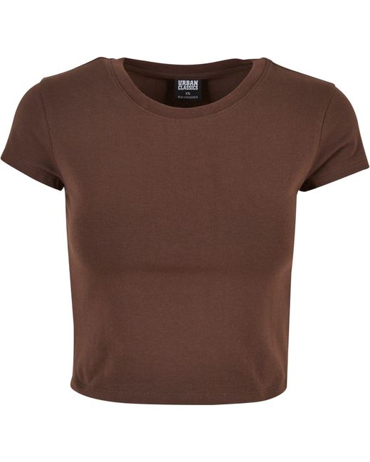 Urban Classics Brown T-Shirt Ladies Stretch Jersey Cropped