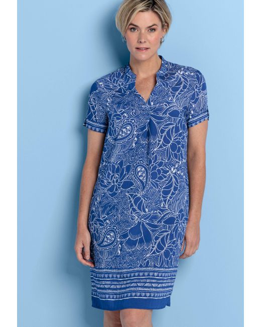 Bianca Blue Druckkleid DORINE in 2-farbigem modischen Allover-Print