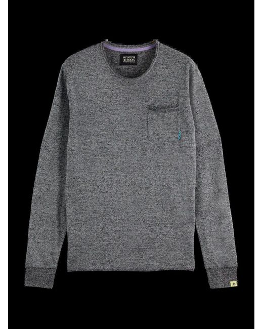 Scotch & Soda Strickpullover Linen-Blend Jumper in Gray für Herren