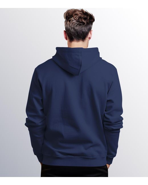 Neverless Hoodie Adler Print Aufdruck Eagle Motiv Schrift in Blue für Herren