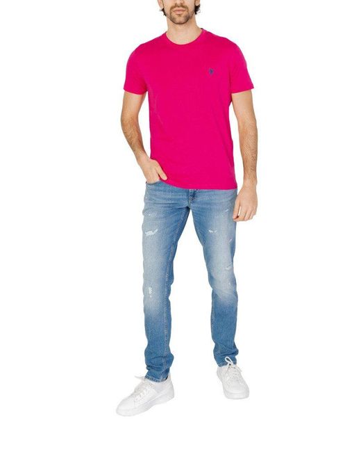 U.S. POLO ASSN. T-Shirt in Pink für Herren