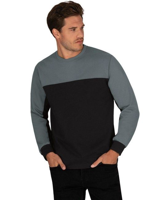 Trigema Zweifarbiges Sweatshirt aus Biobaumwolle in Black für Herren