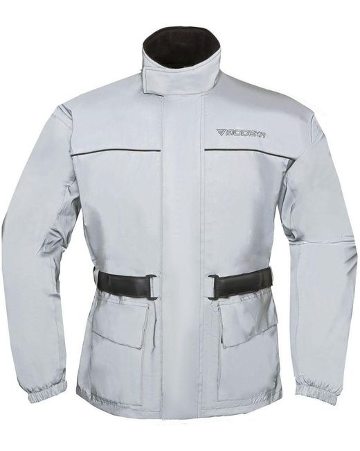 Modeka Motorradjacke Regenjacke Rain Silver 100% wasser- und winddicht, reflektierendes Material in Gray für Herren