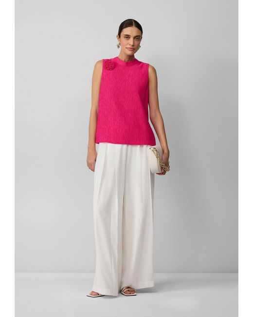 S.oliver Pink Strukturiertes Blusentop mit abnehmbarer Brosche Schmuck-Detail