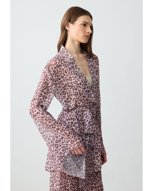 Jimmy Key Multicolor Blusentop Losse geweven lichtroze blouse